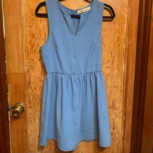 Light Blue V Neck Dress